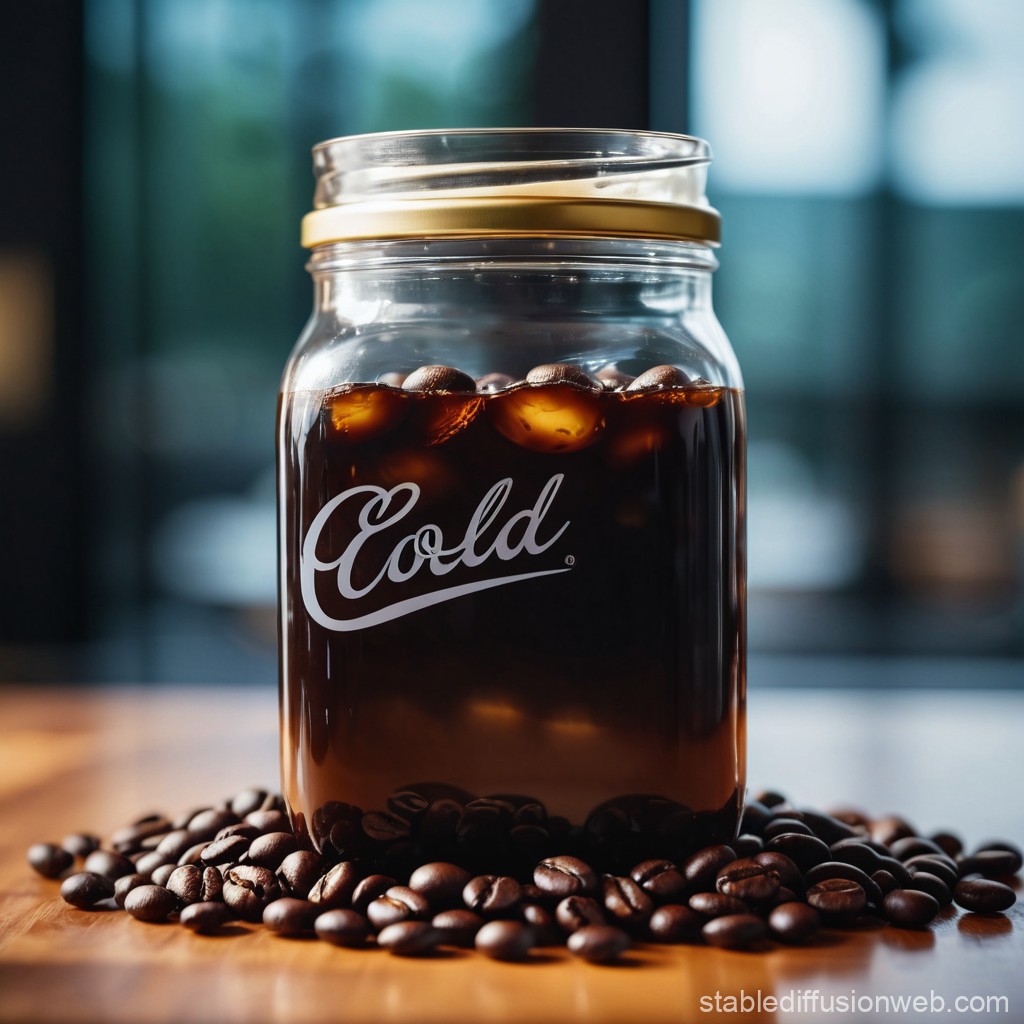 cold-brewed coffee beans in jar