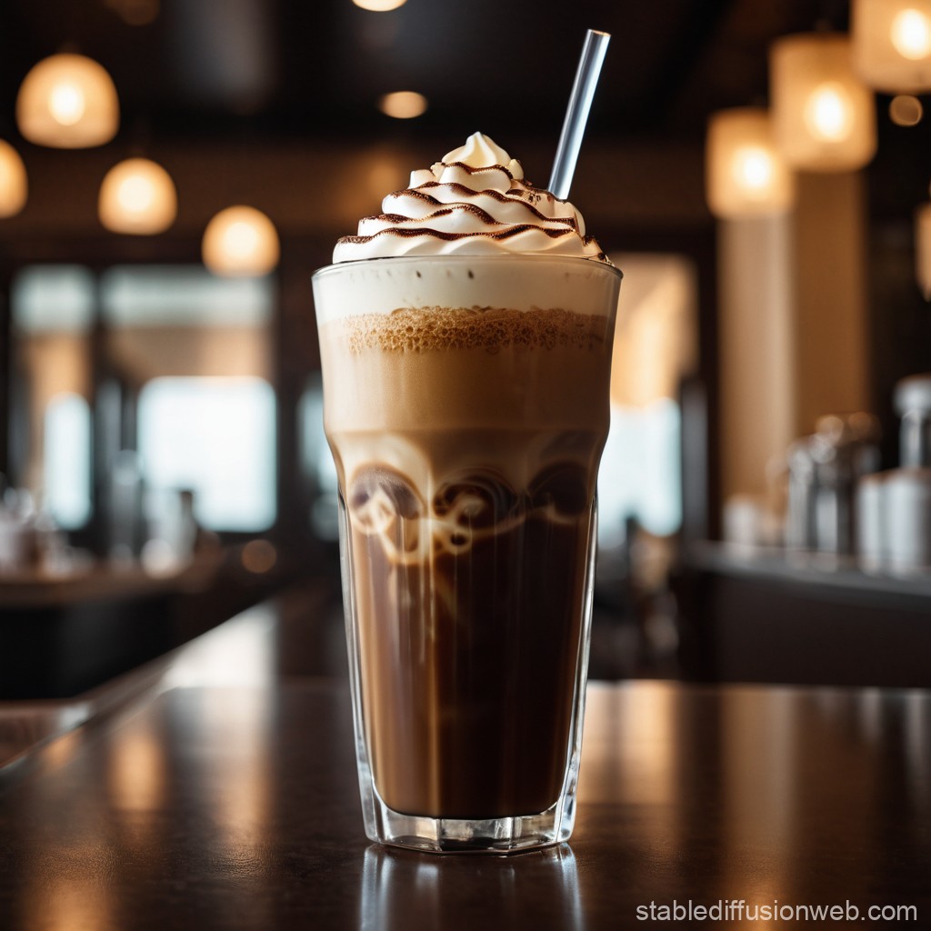 frape coffee in a tall glass